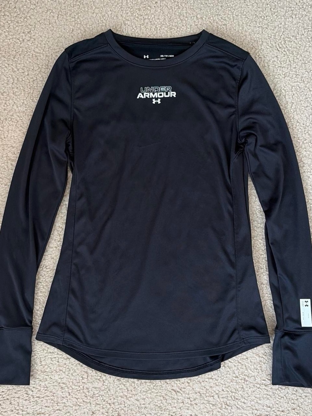 Under Armour Black Long Sleeve Women's Performance Tee with Logo